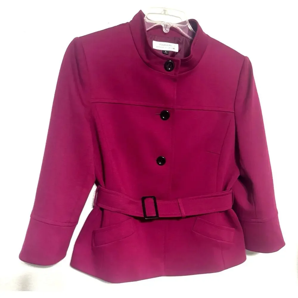 Tahari Arthur S. Levine Blazer Jacket Sz‎ 16 Magenta Pink Tailored High End Chic - Picture 2 of 8